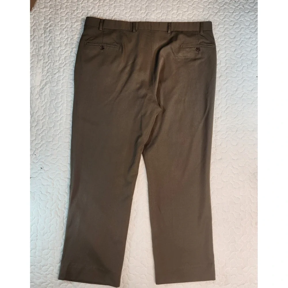 42x27 Brooks Brothers Pants (2) Madison Fit Gray Brown Clean Pressed